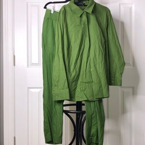 Investments Woman Green Apparel Set, Size 1X